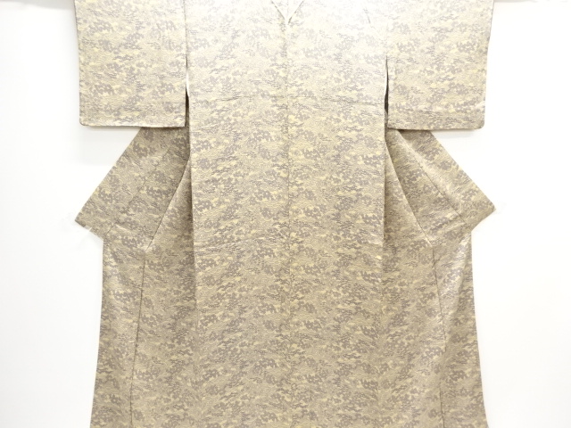 JAPANESE KIMONO / KOMON / WAVE & FLORAL PLANTS